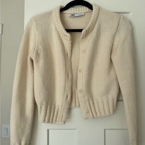Zara Cream Chunky Knit Cardigan